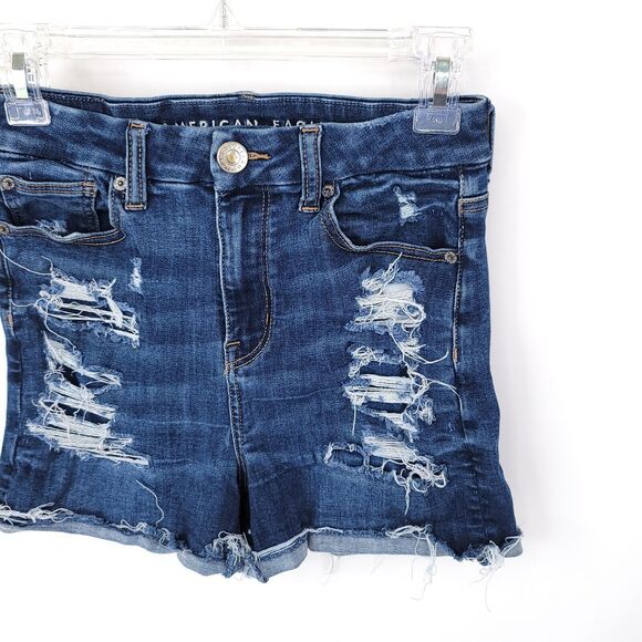 American Eagle Shorts Womens 4 Denim Curvy Next Level Stretch High Rise Shortie - Picture 7 of 9